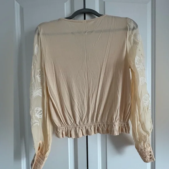Cream Embroidered Women's Top - Picture 2 of 4